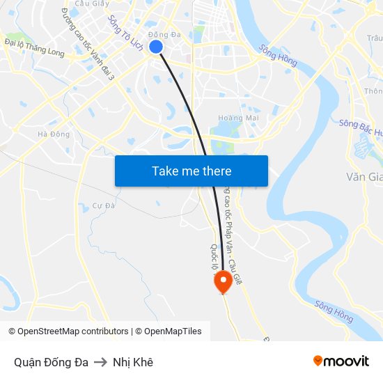 Quận Đống Đa to Nhị Khê map