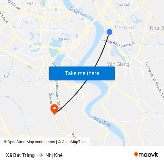 Xã Bát Tràng to Nhị Khê map