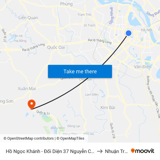 Hồ Ngọc Khánh - Đối Diện 37 Nguyễn Chí Thanh to Nhuận Trạch map