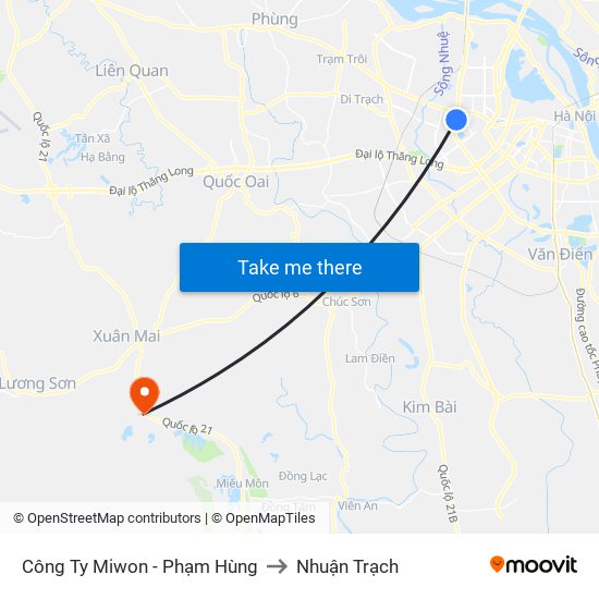 Bệnh Viện Đa Khoa Y Học Cổ Truyền - 6 Phạm Hùng to Nhuận Trạch map