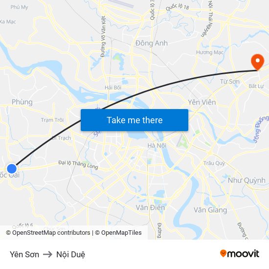 Yên Sơn to Nội Duệ map