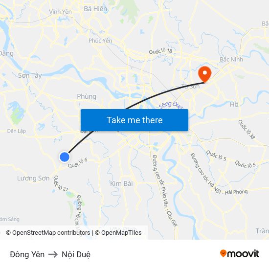 Đông Yên to Nội Duệ map