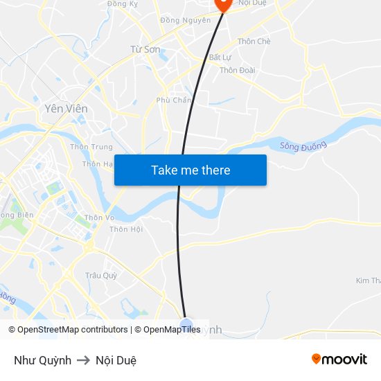 Như Quỳnh to Nội Duệ map