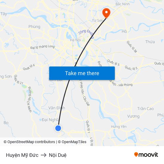 Huyện Mỹ Đức to Nội Duệ map