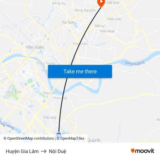 Huyện Gia Lâm to Nội Duệ map