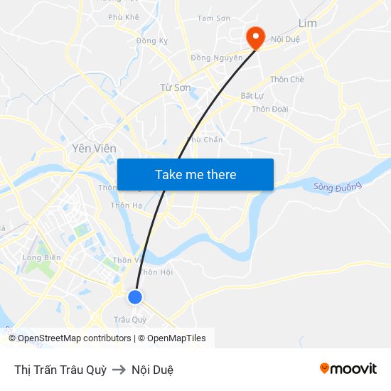 Thị Trấn Trâu Quỳ to Nội Duệ map