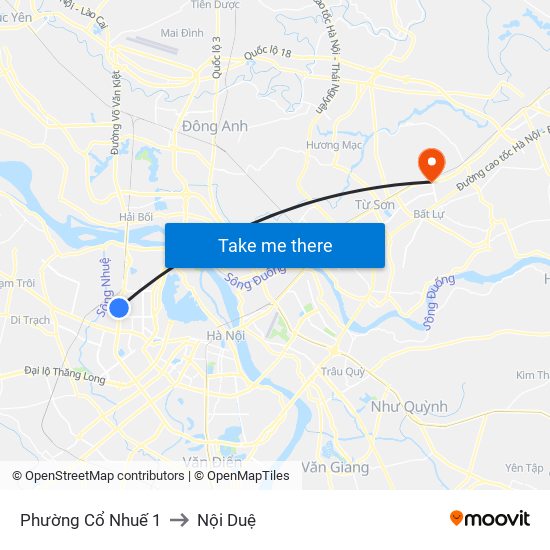 Phường Cổ Nhuế 1 to Nội Duệ map