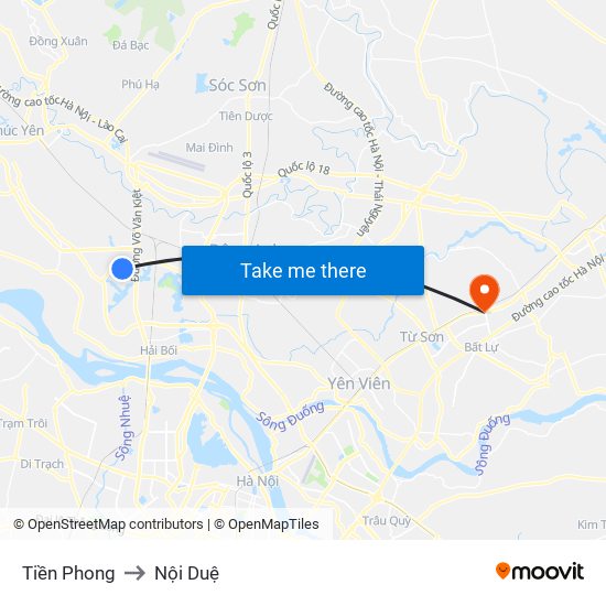 Tiền Phong to Nội Duệ map