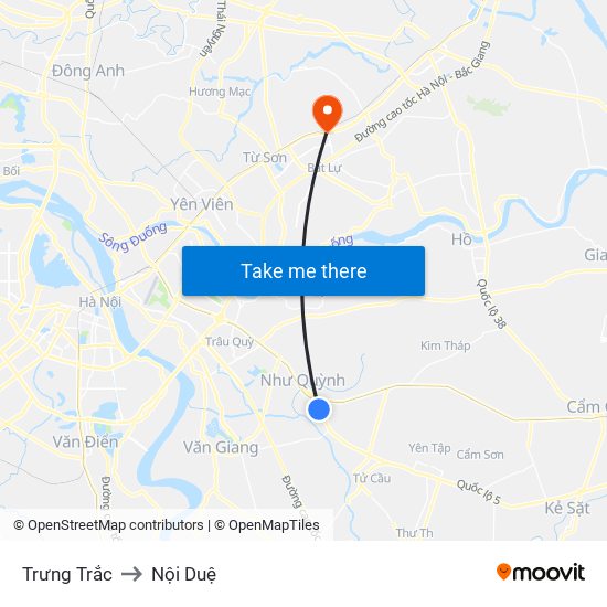 Trưng Trắc to Nội Duệ map