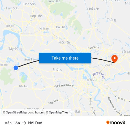 Vân Hòa to Nội Duệ map