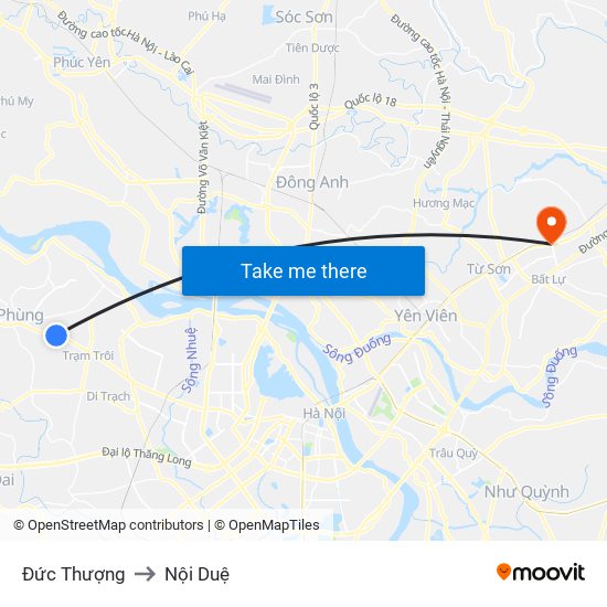 Đức Thượng to Nội Duệ map