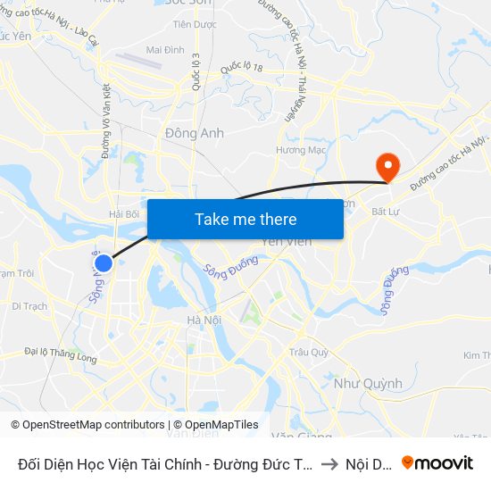 Đối Diện Học Viện Tài Chính - Đường Đức Thắng to Nội Duệ map