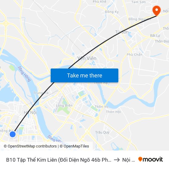 B10 Tập Thể Kim Liên (Đối Diện Ngõ 46b Phạm Ngọc Thạch) to Nội Duệ map