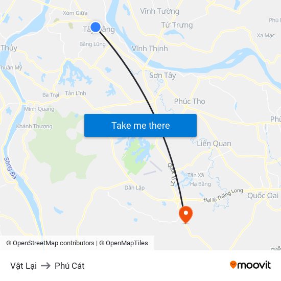 Vật Lại to Phú Cát map