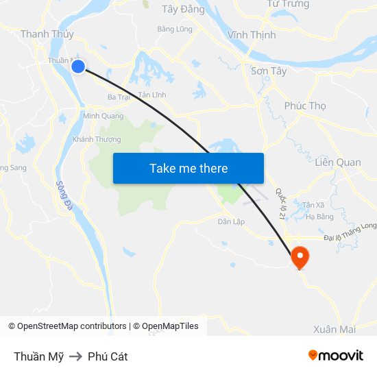 Thuần Mỹ to Phú Cát map