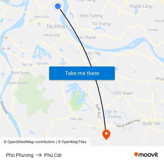 Phú Phương to Phú Cát map