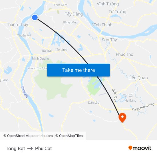 Tòng Bạt to Phú Cát map