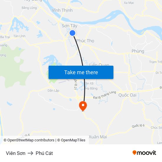 Viên Sơn to Phú Cát map