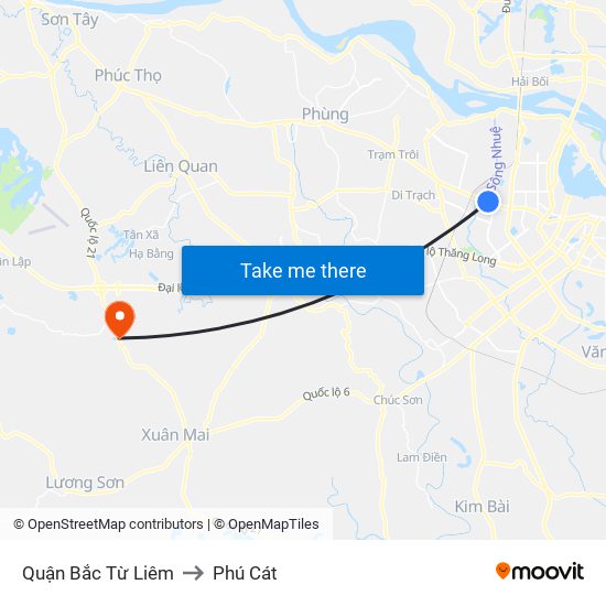 Quận Bắc Từ Liêm to Phú Cát map