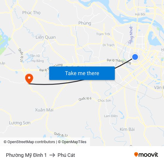 Phường Mỹ Đình 1 to Phú Cát map