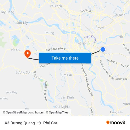 Xã Dương Quang to Phú Cát map