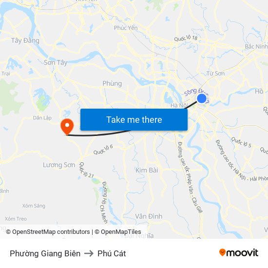 Phường Giang Biên to Phú Cát map
