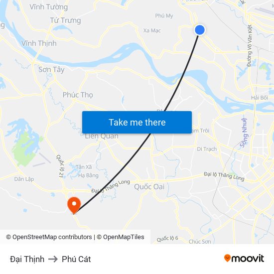 Đại Thịnh to Phú Cát map