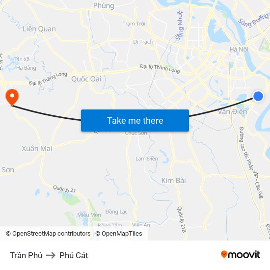 Trần Phú to Phú Cát map