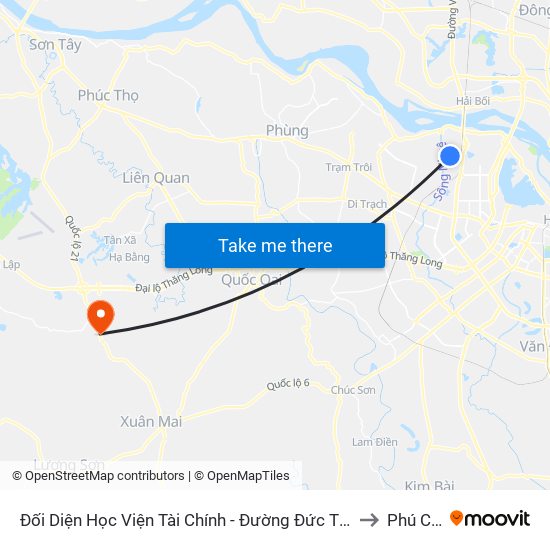 Đối Diện Học Viện Tài Chính - Đường Đức Thắng to Phú Cát map