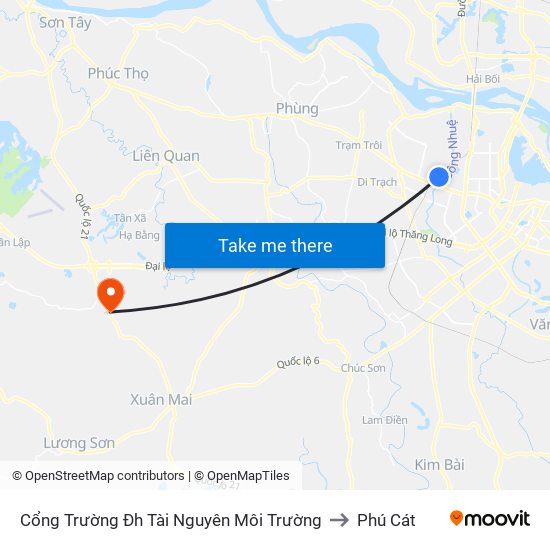 Cổng Trường Đh Tài Nguyên Môi Trường to Phú Cát map