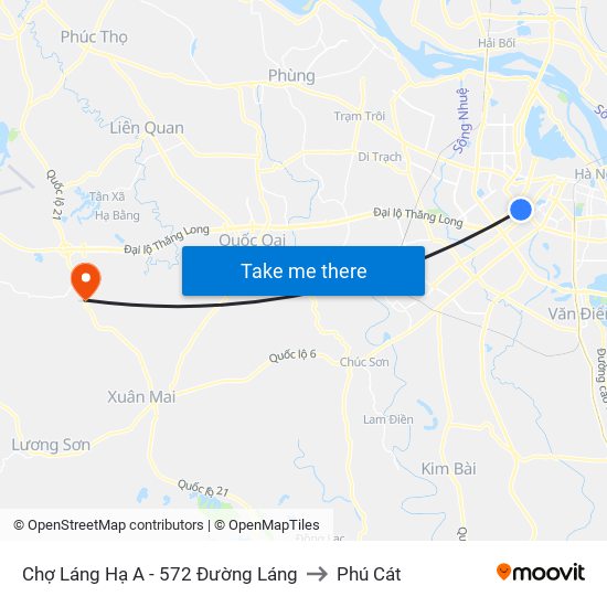 Chợ Láng Hạ A - 572 Đường Láng to Phú Cát map