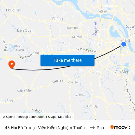 48 Hai Bà Trưng - Viện Kiểm Nghiệm Thuốc Trung Ương to Phú Cát map