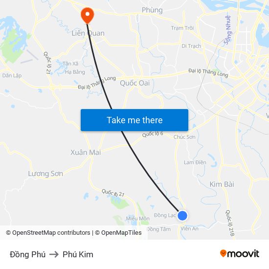 Đồng Phú to Phú Kim map