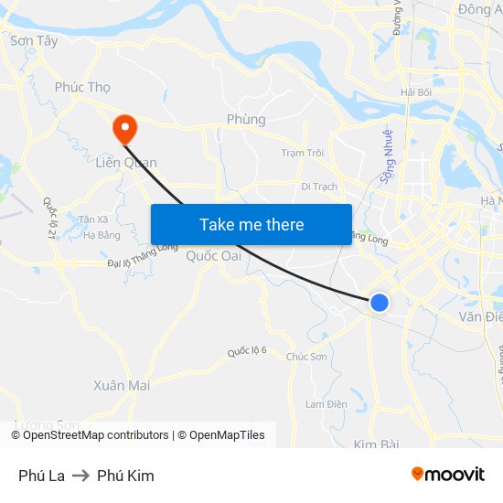 Phú La to Phú Kim map