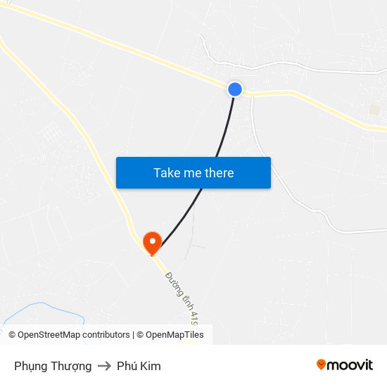 Phụng Thượng to Phú Kim map