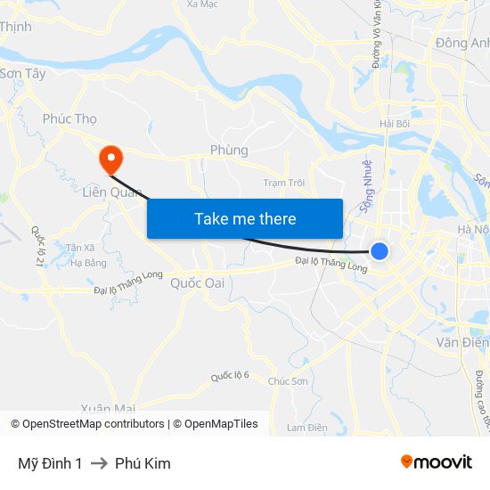 Mỹ Đình 1 to Phú Kim map