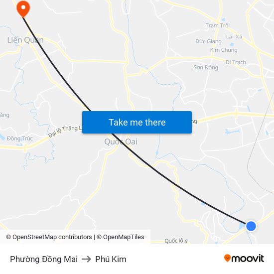 Phường Đồng Mai to Phú Kim map