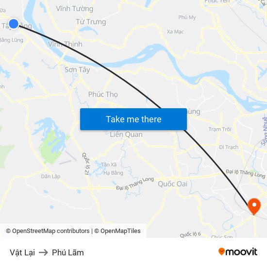 Vật Lại to Phú Lãm map