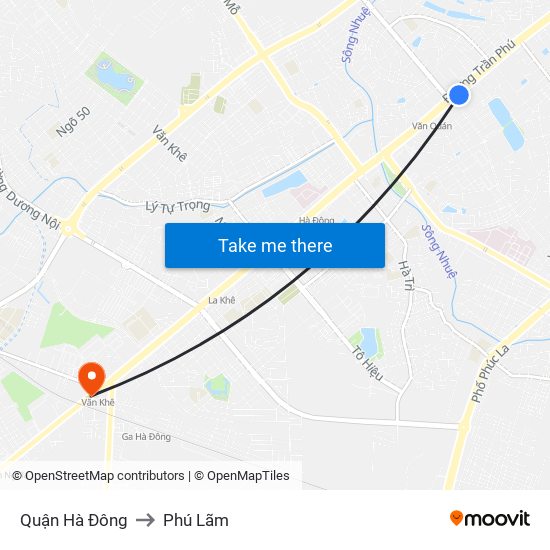 Quận Hà Đông to Phú Lãm map