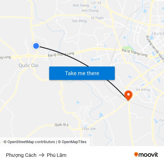 Phượng Cách to Phú Lãm map