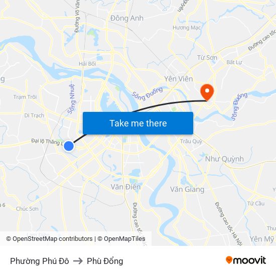 Phường Phú Đô to Phù Đổng map