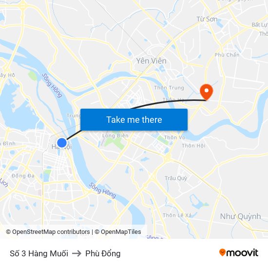 Số 3 Hàng Muối to Phù Đổng map