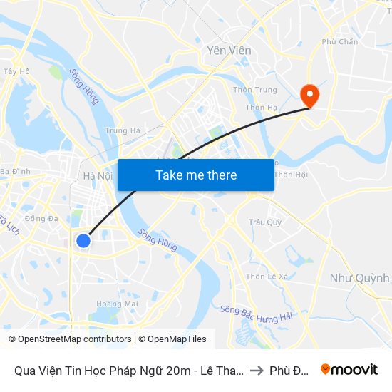 Qua Viện Tin Học Pháp Ngữ 20m - Lê Thanh Nghị to Phù Đổng map