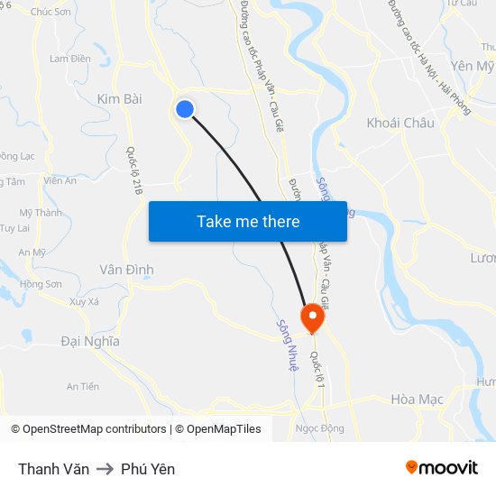 Thanh Văn to Phú Yên map