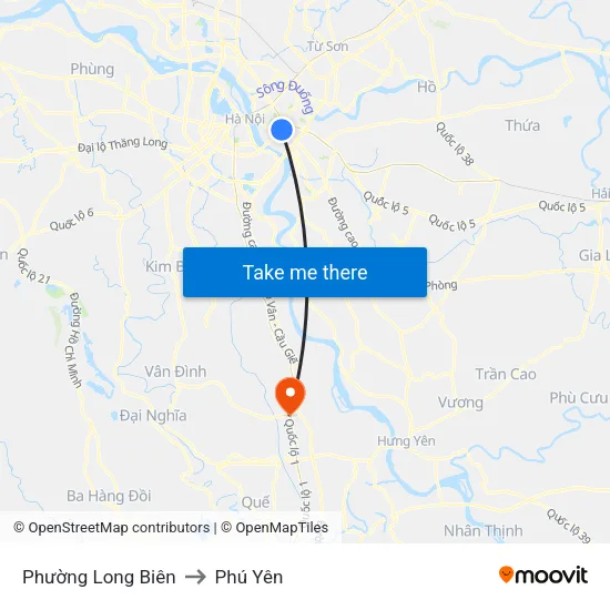 Phường Long Biên to Phú Yên map