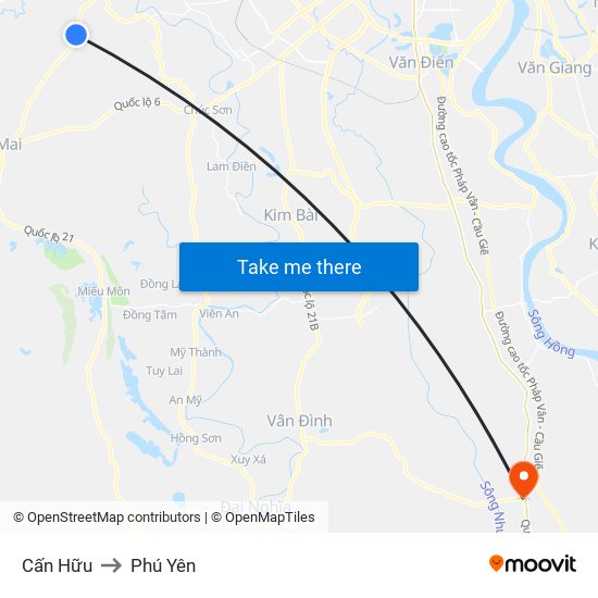 Cấn Hữu to Phú Yên map