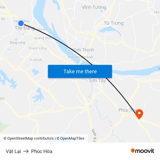 Vật Lại to Phúc Hòa map