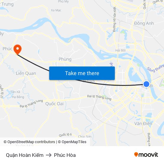 Quận Hoàn Kiếm to Phúc Hòa map