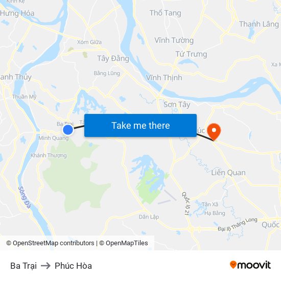 Ba Trại to Phúc Hòa map