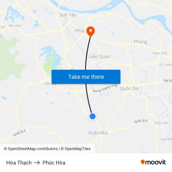 Hòa Thạch to Phúc Hòa map
